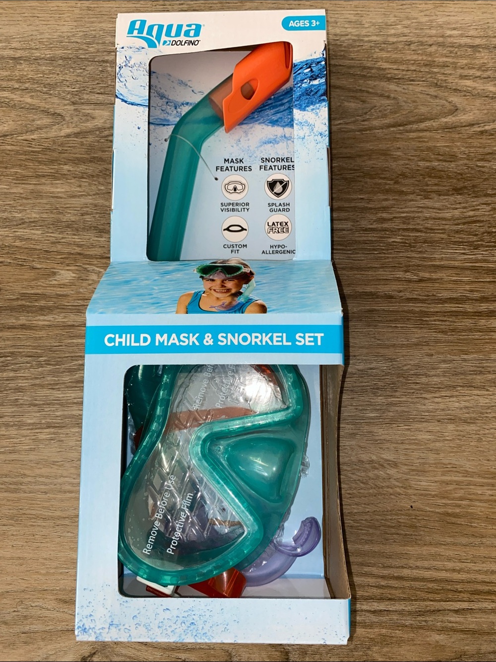 Splash Kids Snorkel and Mask Set - Teal & Orange